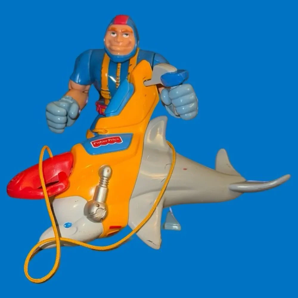 1999 Vintage Fisher Price Rescue Hero’s Scuba Diver Gil Gripper & Nemo Dolphin